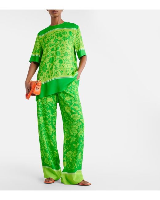 Pantalones anchos florales Gucci de color Green