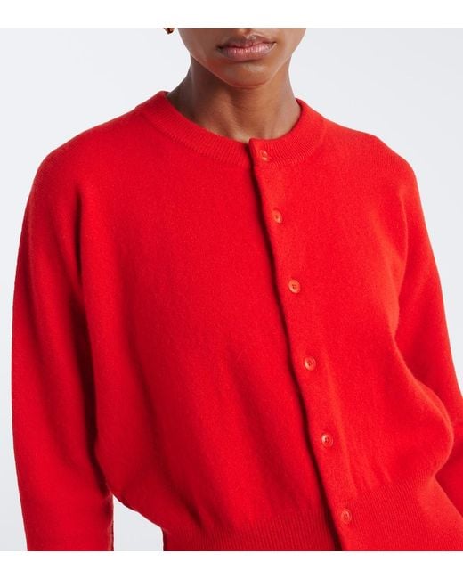 Extreme Cashmere Red N°257 Blouson Cashmere-Blend Cardigan