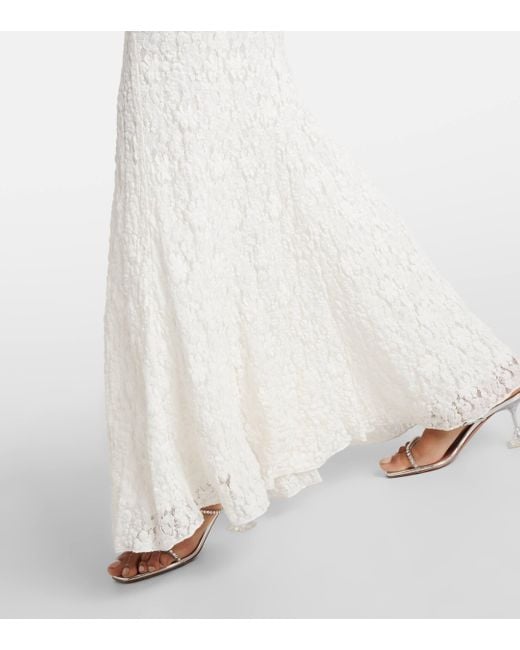 ROTATE BIRGER CHRISTENSEN White Bridal Puff-sleeve Lace Maxi Dress