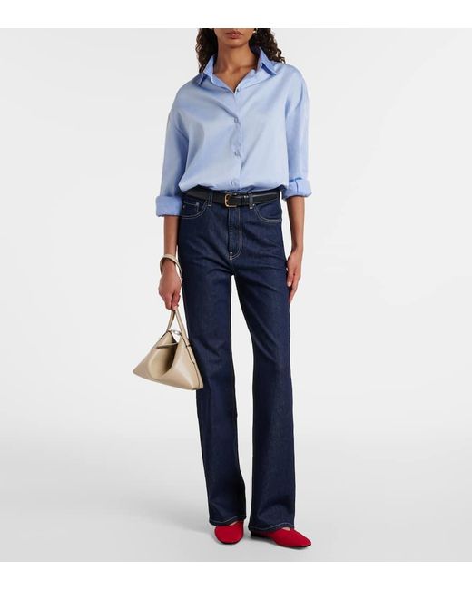 Jeans Kora A Vita Alta E Gamba Larga di AG Jeans in Blue
