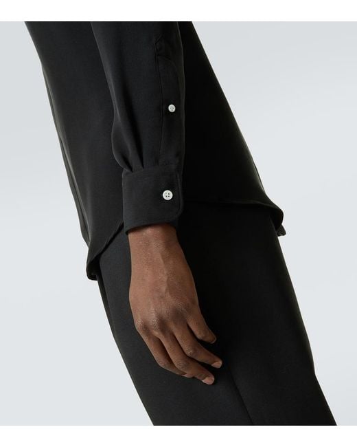 Thom Sweeney Black Silk Shirt for men