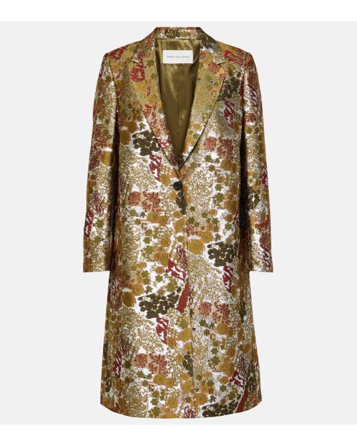 Dries Van Noten Richy Jacquard Brocade Coat in Metallic Lyst UK