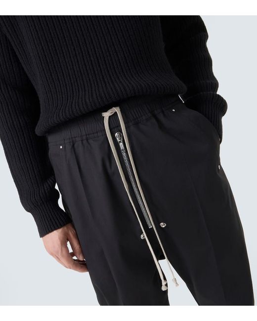 Pantalones Anchos Bela En Mezcla De Algodon Rick Owens de hombre de color Black