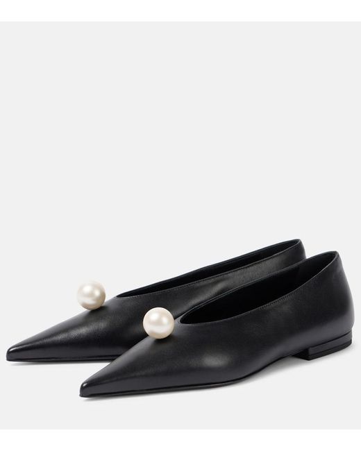Magda Butrym Black Ballerinas Aus Leder