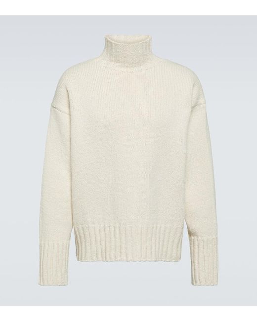 Jil Sander Pullover Aus Wolle Und Seide in White für Herren