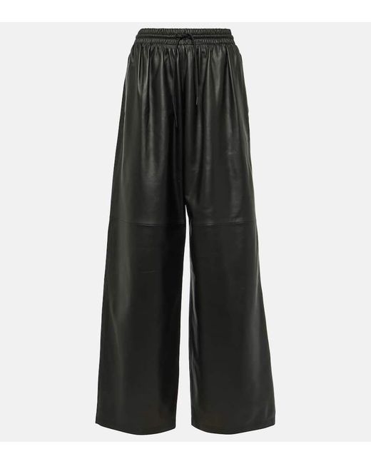 Pantalones anchos de piel Wardrobe NYC de color Black