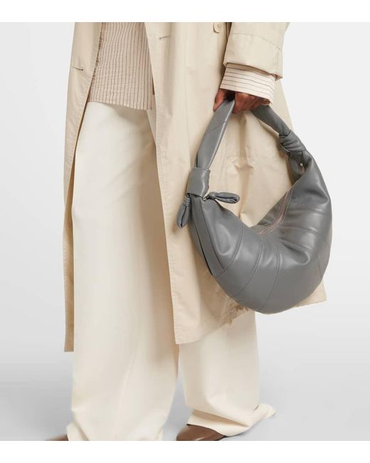 Lemaire Gray Schultertasche Force Croissant Aus Leder