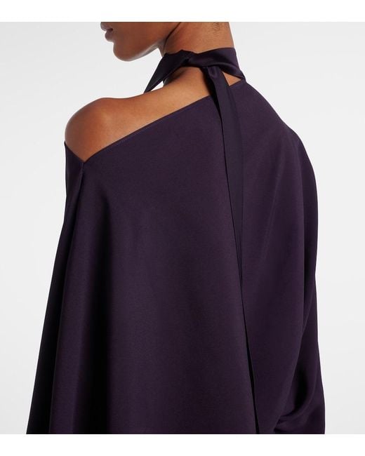 Taller Marmo Blue Brooks Scarf-Detail Crepe Cady Gown