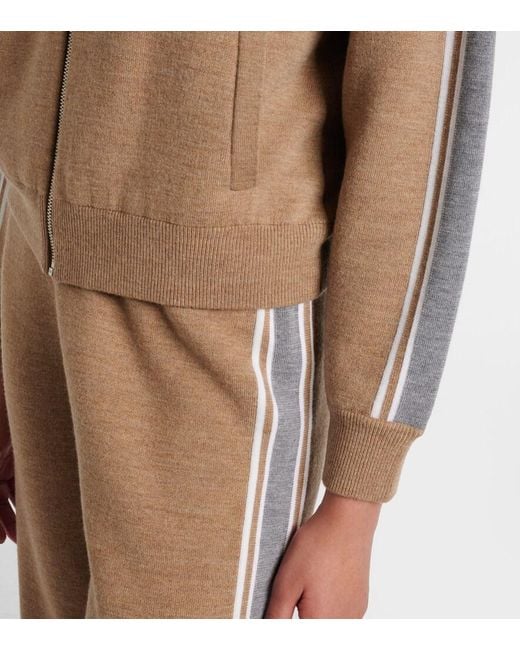 Fusalp Brown Benada Striped Wool-Blend Jacket