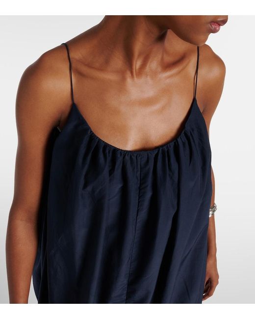 Faithfull The Brand Blue Seine Silk And Cotton Maxi Dress