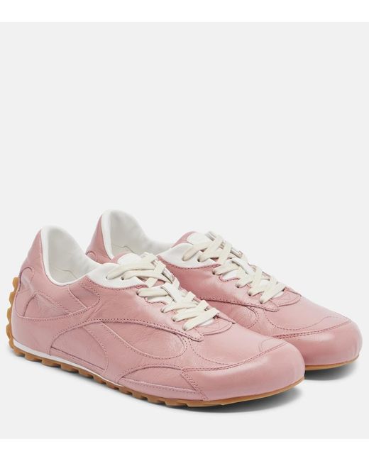 Bottega Veneta Pink Orbit Flash Leather Sneakers