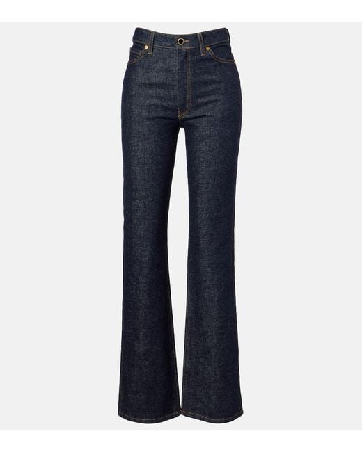 Khaite Blue Danielle High-Rise Straight Jeans
