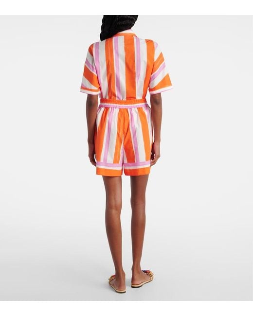 Dolce & Gabbana Orange Striped Cotton Shorts