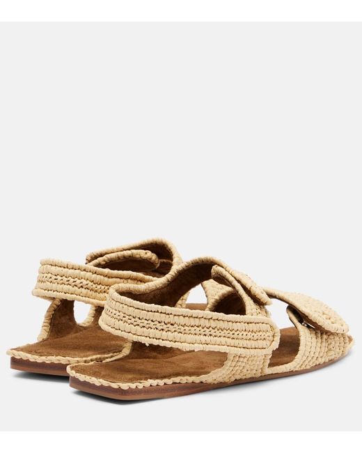 Khaite Natural Boden Raffia Slingback Sandals