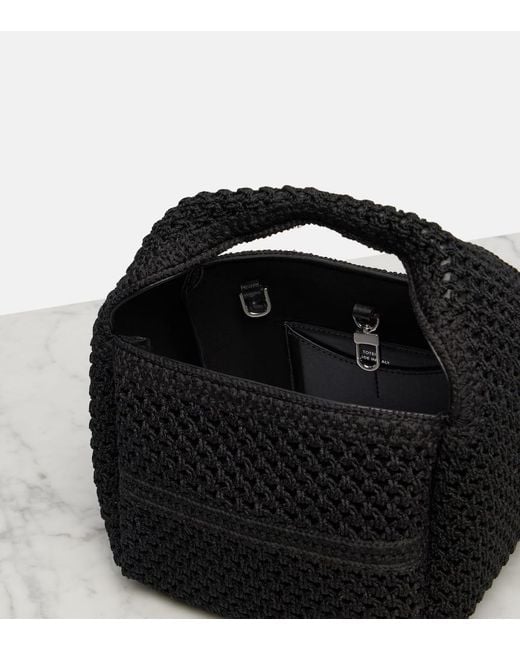 Totême  Black Crochet Tote Bag