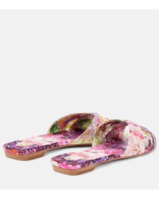 Christian Louboutin Pink Nicol Is Back Floral Satin Slides