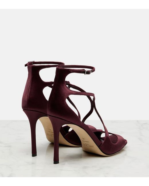 Jimmy Choo Purple Azia 95 Satin Sandals