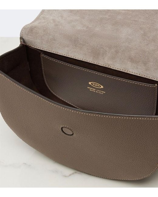 Tod's Brown T Timeless Leather Crossbody Bag