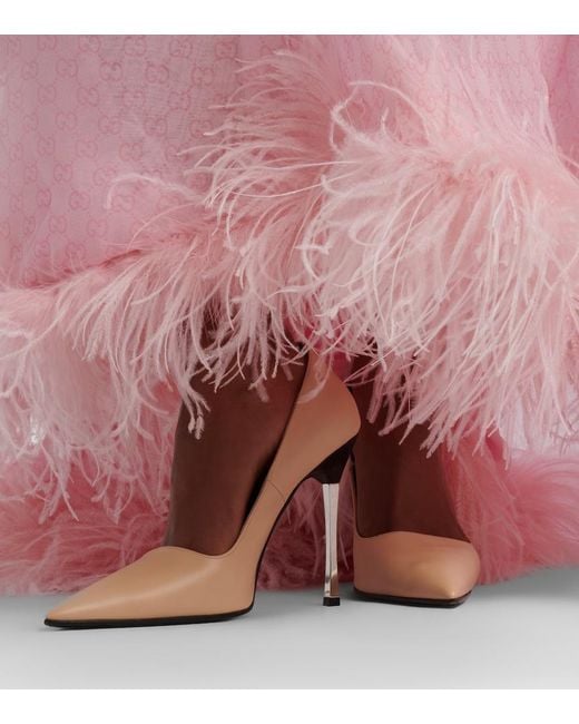 Gucci Natural Bombshell Leather Pumps