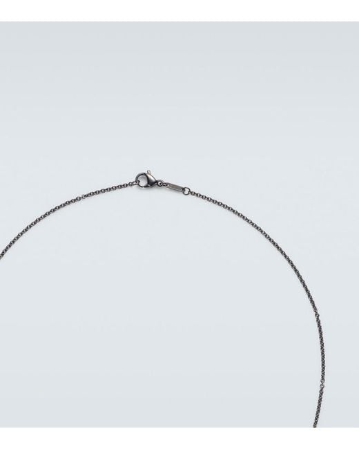 Ileana Makri Blue Classic 18Kt And Steel Necklace With Diamonds for men