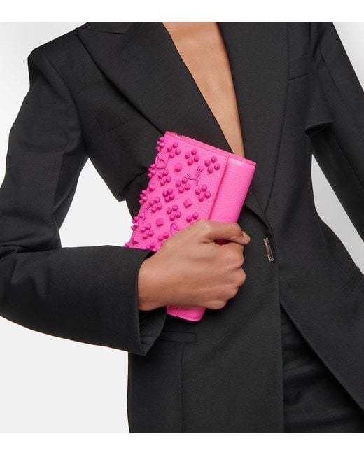 Christian Louboutin Pink Portemonnaie Mit Kettenriemen Paloma Aus Leder