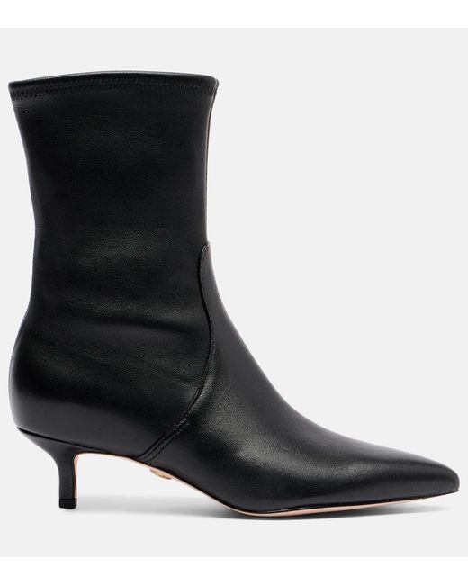 Veronica Beard Black Lisa Leather Ankle Boots