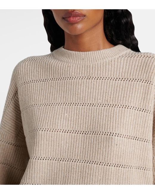 Brunello Cucinelli Natural Cashmere And Wool-Blend Sweater