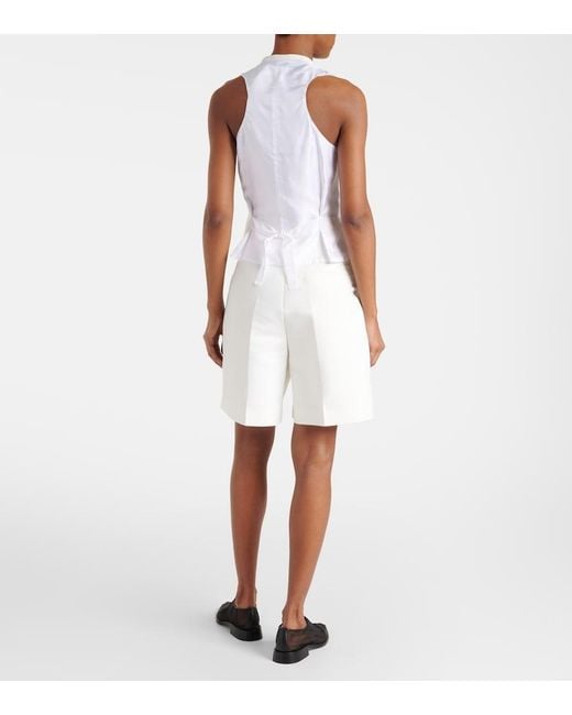 Victoria Beckham White Tie-Detail Vest