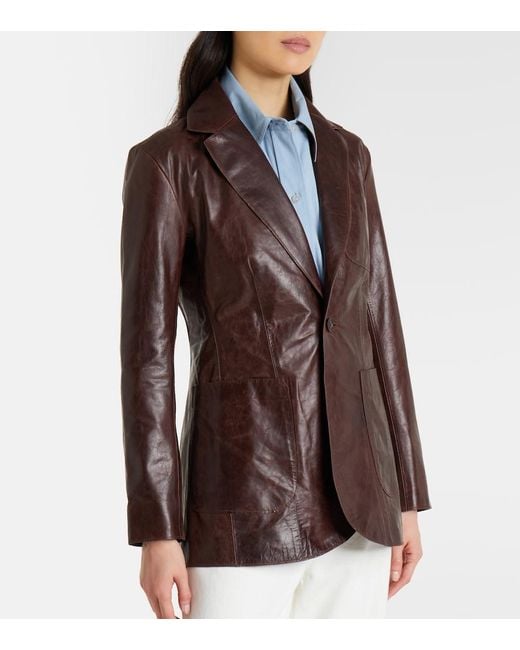 Polo Ralph Lauren Brown Leather Blazer