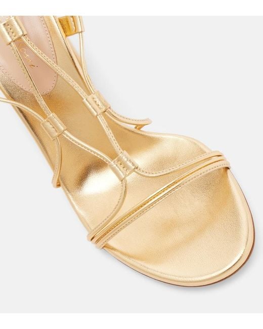 Gianvito Rossi Metallic 95 Leather Sandals