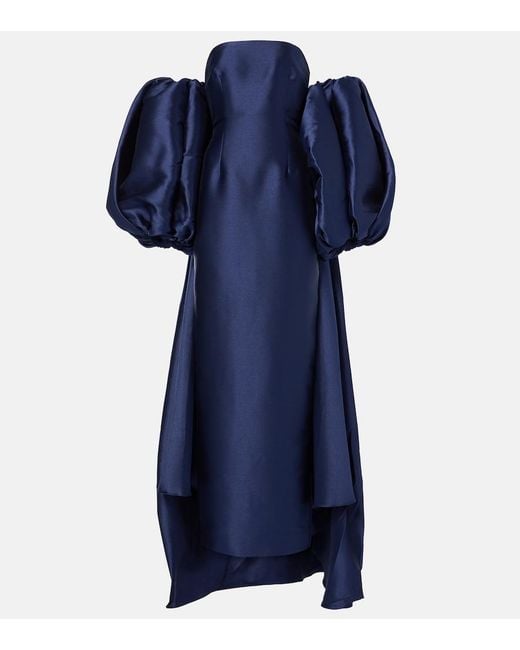 Solace London Blue Lea Cape Twill Gown