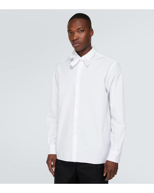 Camisa de esmoquin de algodon con lazo Prada de hombre de color White