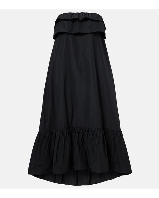 Saint Laurent Black Tiered Canvas Cocktail Dress
