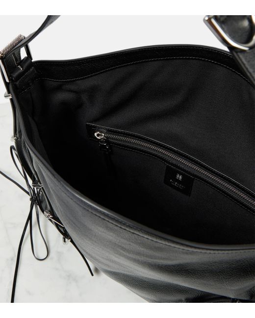 Givenchy Black Voyou Medium Leather Shoulder Bag