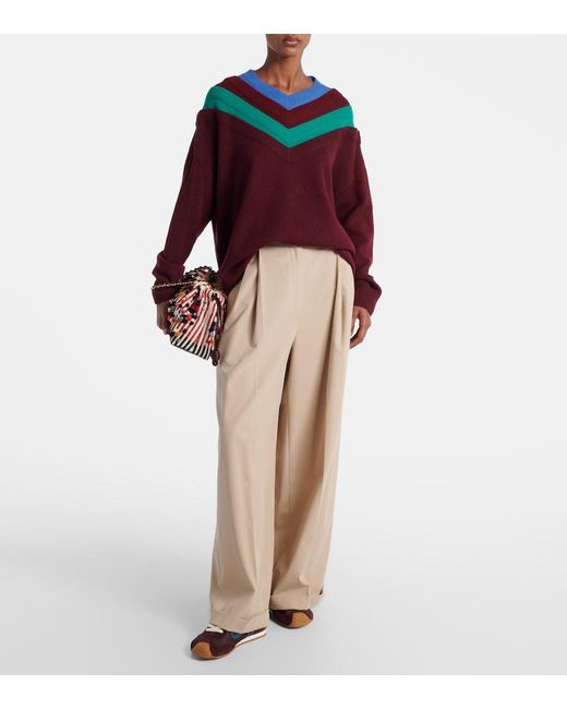 Loewe Red Trompe L'Oil Wool Sweater