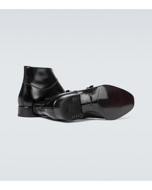 Tom Ford Black Sutherland Double Monk Strap Shoes for men
