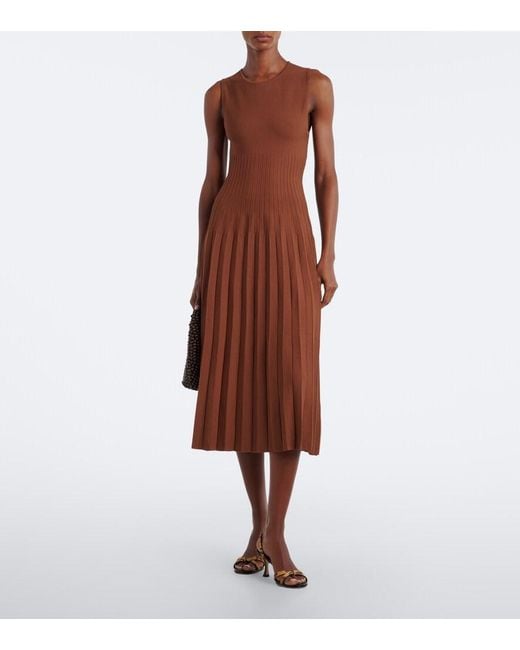 Abito Midi Elyse di Staud in Brown