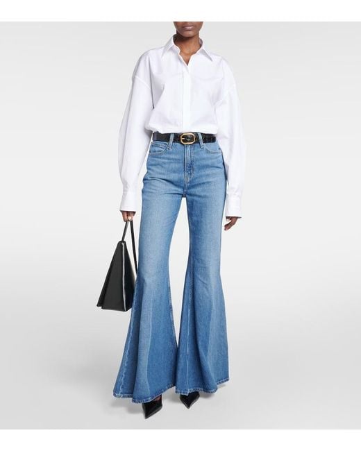 FRAME Blue The Extreme Flare High-Rise Flared Jeans