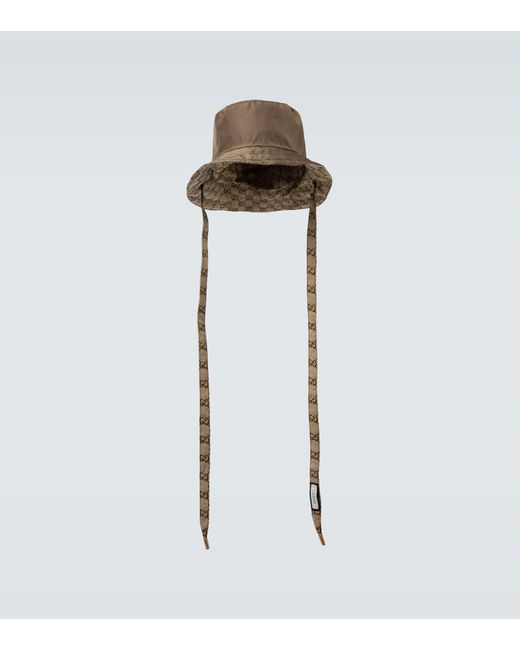 Gucci White GG Reversible Bucket Hat for men