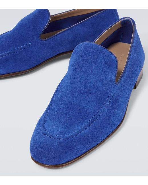 Manolo Blahnik Blue Truro Suede Loafers for men