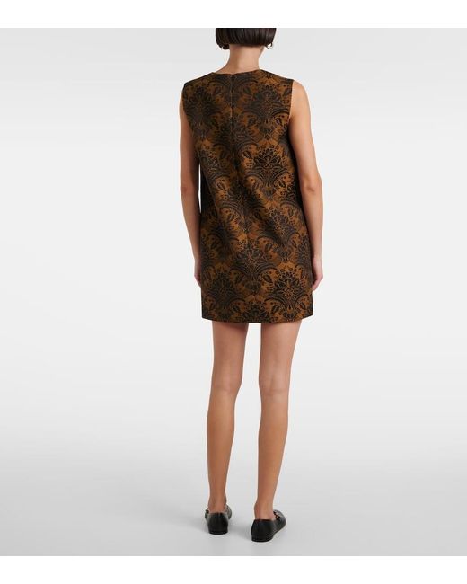 Max Mara Brown Romania Jacquard Wool-Blend Minidress