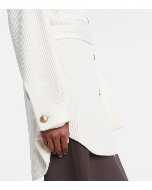 Brunello Cucinelli Natural Belted Wool, Cashmere, And Silk Cardigan