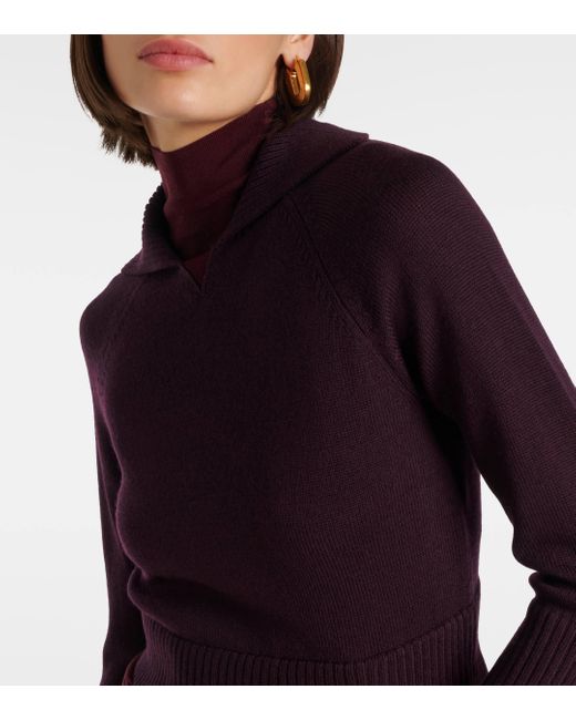 Victoria Beckham Purple Layered Wool Sweater