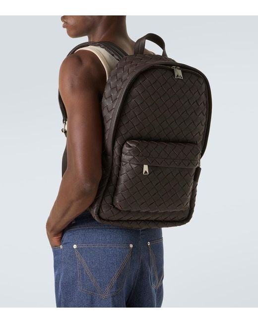 Bottega Veneta Rucksack Intrecciato Aus Leder in Black für Herren