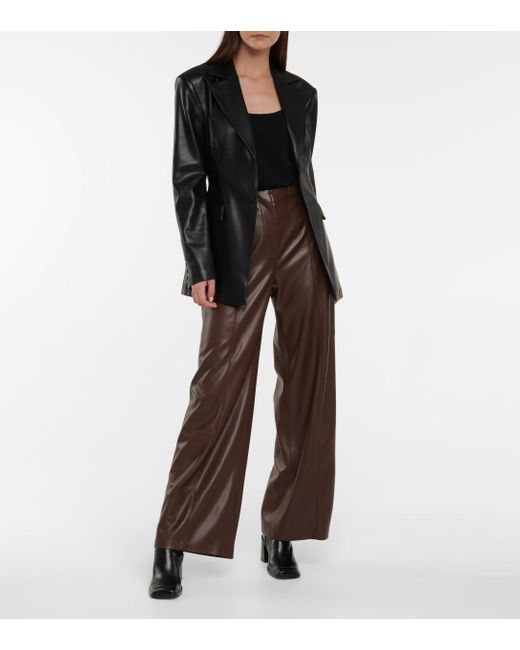 sport coats and suit jackets Womens Clothing Jackets Blazers Nanushka Hathi Single-breasted Vegan-leather Blazer in Black 