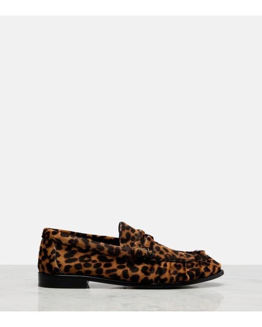Saint Laurent Brown Le Loafer Calf Hair Penny Loafers