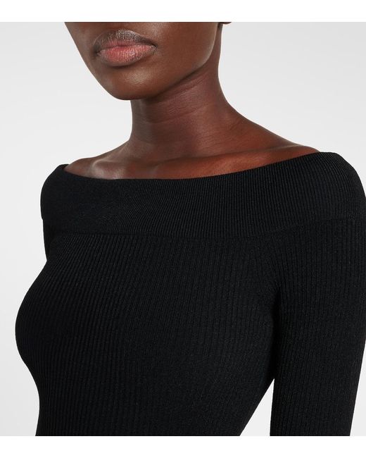 Alaïa Black Ribbed Bodysuit
