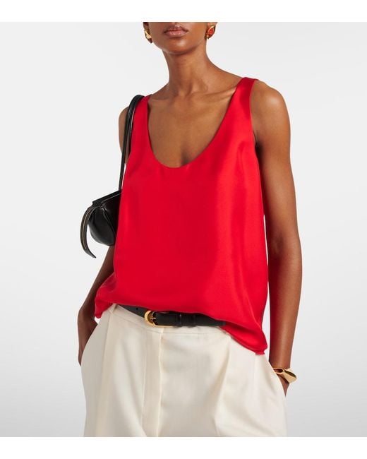 Top De Seda Rohe de color Red