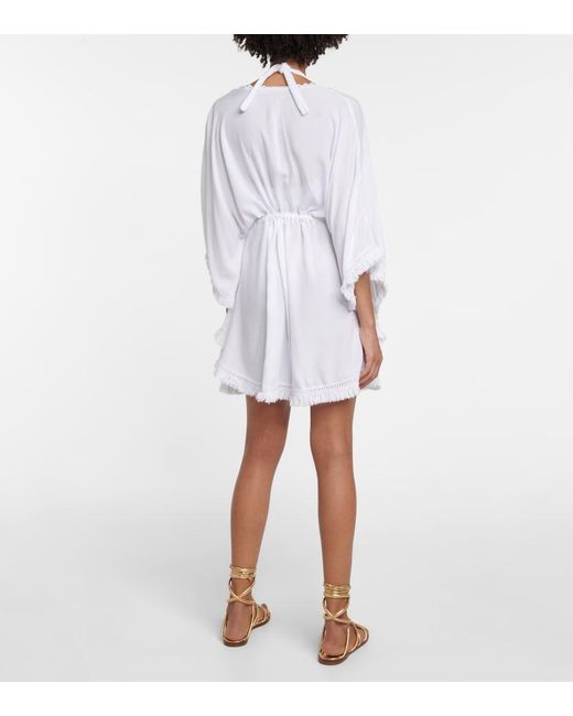 Melissa Odabash Blue Isabelle Embroidered Minidress