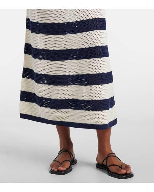 Falda Midi Bateau De Punto En Mezcla De Algodon Eres de color Blue